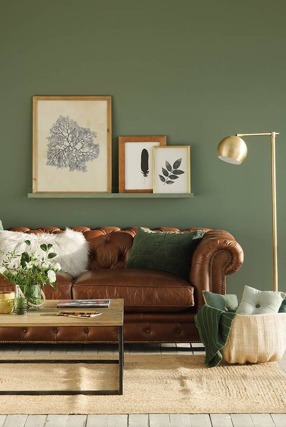 olive green wall